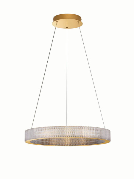 Nova Luce LED Pendelleuchte Kinara dimmbar 70W warmweiss 3000K Platingold Aluminium Edelstahl Ø60cm 9019742