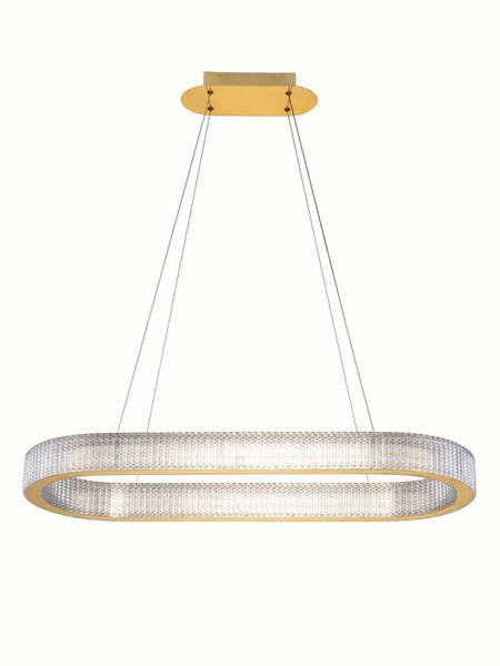 Nova Luce LED Pendelleuchte Kinara dimmbar 70W warmweiss 3000K Platingold Aluminium Edelstahl 90x37cm 9019743