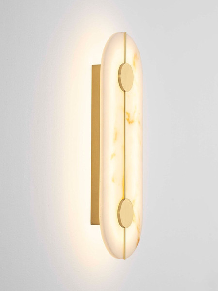 Nova Luce LED Wandleuchte Aider 19W warmweiss 3000K Messinggold Stahl Aluminium 42,5x16,5cm 9019744