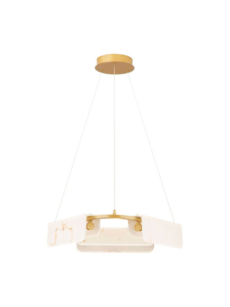 Nova Luce LED Pendelleuchte Aider dimmbar 34W warmweiss 3000K Messinggold Stahl Aluminium Ø63cm 9019758