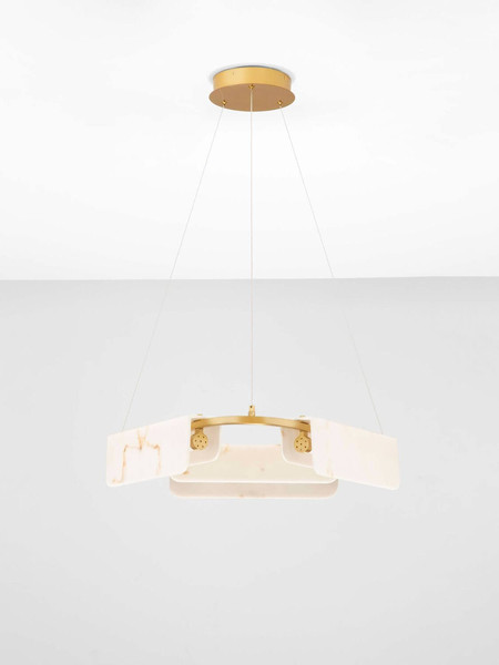 Nova Luce LED Pendelleuchte Aider dimmbar 34W warmweiss 3000K Messinggold Stahl Aluminium Ø63cm 9019758