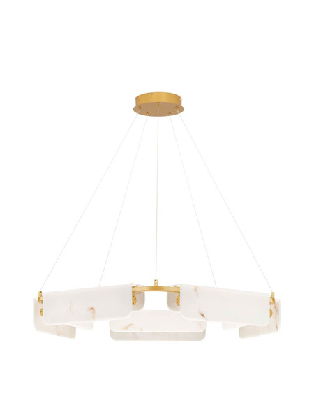 Nova Luce LED Pendelleuchte Aider dimmbar 45W warmweiss 3000K Messinggold Stahl Aluminium Ø93cm 9019759