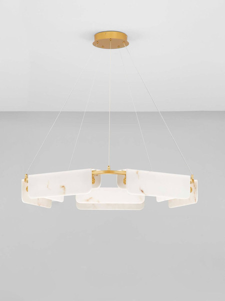 Nova Luce LED Pendelleuchte Aider dimmbar 45W warmweiss 3000K Messinggold Stahl Aluminium Ø93cm 9019759