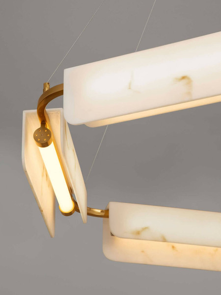 Nova Luce LED Pendelleuchte Aider dimmbar 45W warmweiss 3000K Messinggold Stahl Aluminium Ø93cm 9019759