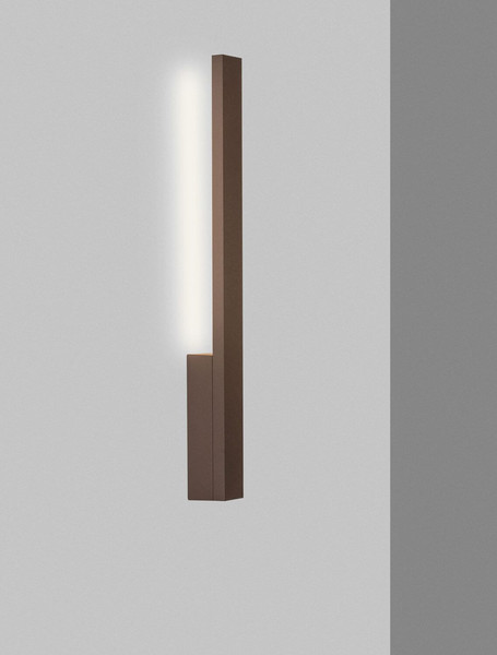 Nova Luce LED Außen-Wandleuchte Isos 6W warmweiss 3000K IP65 salzwasserfest Cortenstahl Aluminium 60x6cm 9030102