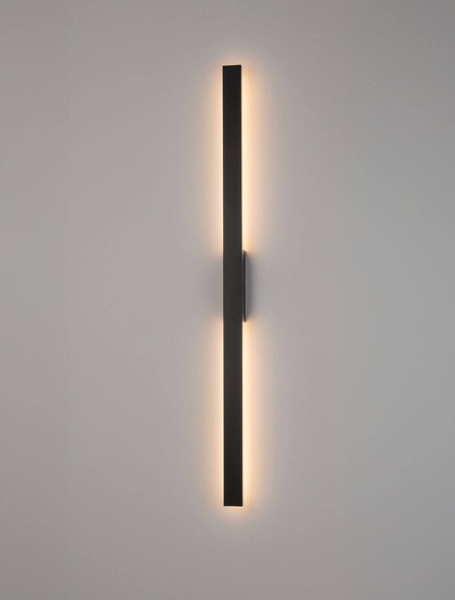 Nova Luce LED Außen-Wandleuchte Doul 20W warmweiss 3000K IP65 salzwasserfest Schwarz Aluminium 120x6cm 9030103