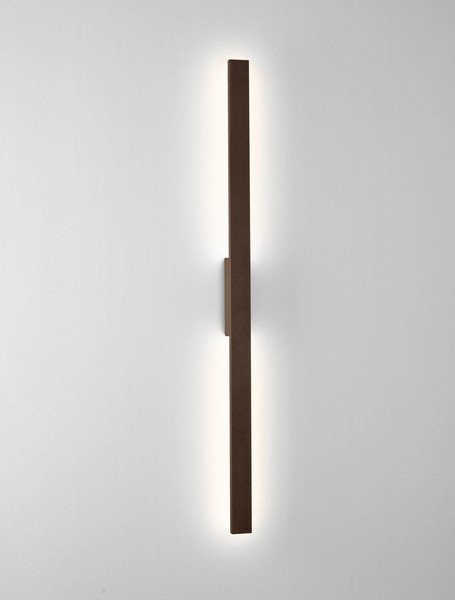 Nova Luce LED Außen-Wandleuchte Doul 20W warmweiss 3000K IP65 salzwasserfest Cortenstahl Aluminium 120x6cm 9030105