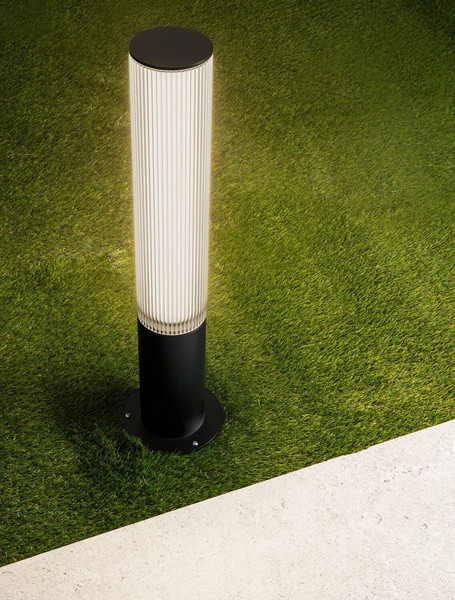 Nova Luce LED Sockelleuchte Iman 18W warmweiss 3000K IP65 salzwasserfest Schwarz Aluminium 65cm 9030106