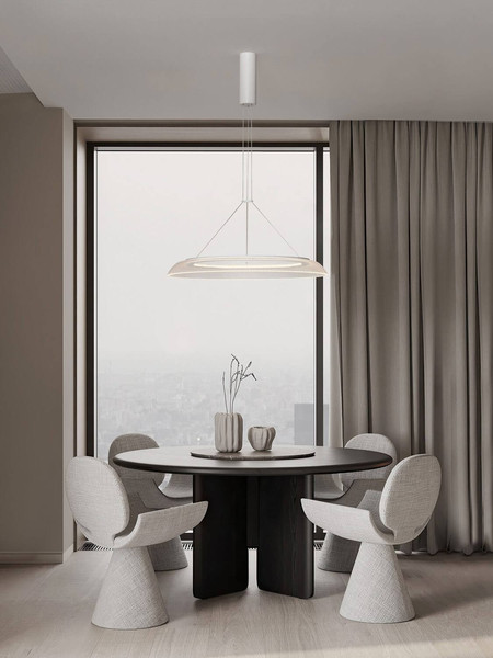 Nova Luce LED Pendelleuchte Mantle 38W warmweiss 3000K Weiß Aluminium Ø60cm 9030110
