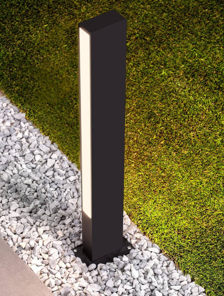 Nova Luce LED Sockelleuchte Stor 12W warmweiss 3000K IP65 salzwasserfest Schwarz Aluminium 60cm 9030111