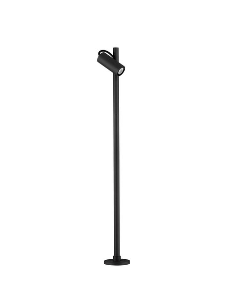Nova Luce LED Wegeleuchte Darma drehbar 7W warmweiss 3000K IP65 salzwasserfest Schwarz Aluminium 83,5cm 9030115