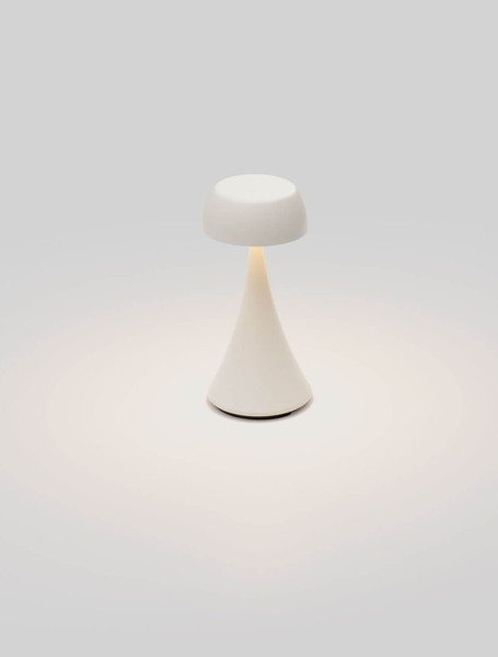 Nova Luce LED Akku-Tischleuchte Ycro dimmbar 2W warmweiss 3000K USB IP54 Weiß Aluminium Ø8cm 9030139