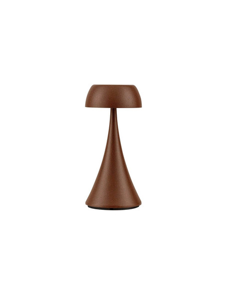 Nova Luce LED Akku-Tischleuchte Ycro dimmbar 2W warmweiss 3000K USB IP54 Cortenstahl Aluminium Ø8cm 9030140