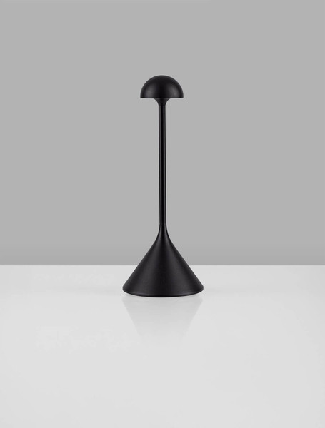 Nova Luce LED Akku-Tischleuchte Dalt dimmbar 1W warmweiss 3000K USB IP54 Schwarz Aluminium Ø9,5cm 9030143