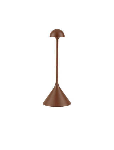 Nova Luce LED Akku-Tischleuchte Dalt dimmbar 1W warmweiss 3000K USB IP54 Cortenstahl Aluminium Ø9,5cm 9030145