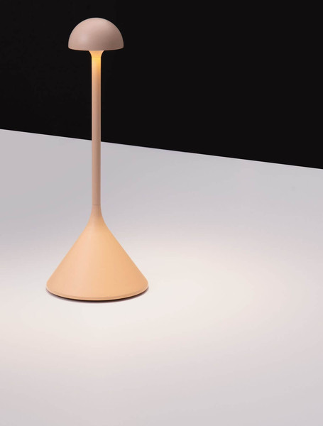 Nova Luce LED Akku-Tischleuchte Dalt dimmbar 1W warmweiss 3000K USB IP54 Creme Aluminium Ø9,5cm 9030147