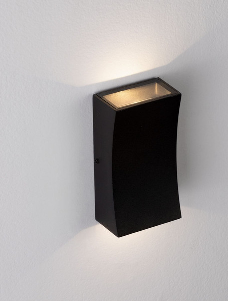 Nova Luce LED Außen-Wandleuchte Boxy 6W warmweiss 3000K IP65 Schwarz Aluminium 12x6,5cm 9030150