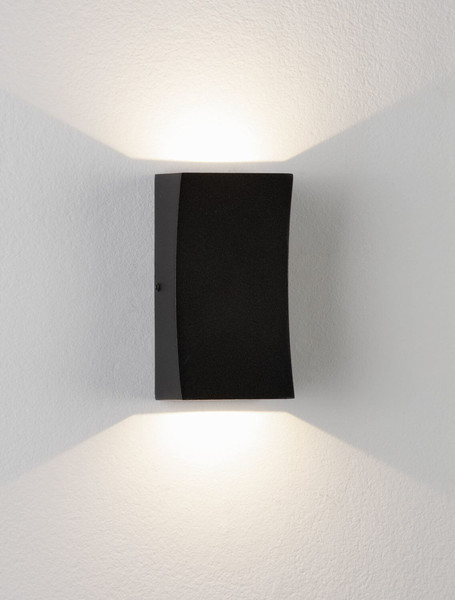Nova Luce LED Außen-Wandleuchte Boxy 6W warmweiss 3000K IP65 Schwarz Aluminium 12x6,5cm 9030150
