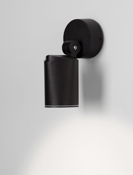 Nova Luce Außen-Wandleuchte Spy schwenkbar GU10 IP65 salzwasserfest Schwarz Aluminium Ø7cm 9030154