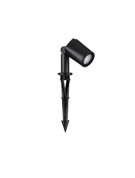 Nova Luce Erdspießleuchte Spy schwenkbar GU10 IP65 salzwasserfest Schwarz Aluminium 19cm 9030155