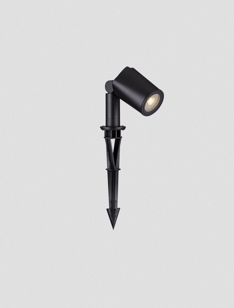 Nova Luce Erdspießleuchte Spy schwenkbar GU10 IP65 salzwasserfest Schwarz Aluminium 19cm 9030155