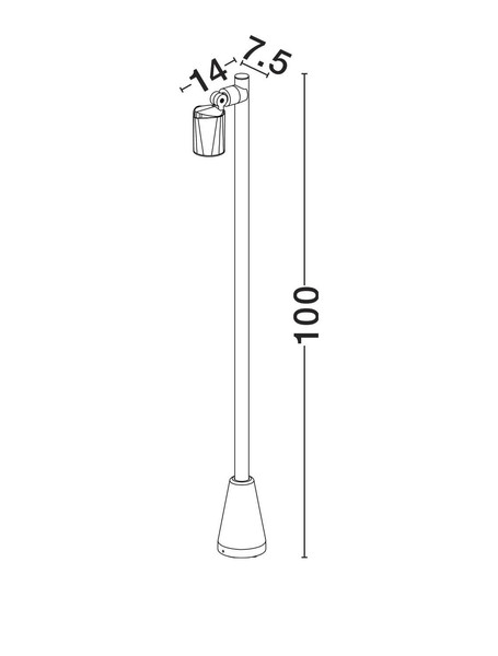 Nova Luce Wegeleuchte Spy schwenkbar GU10 IP65 salzwasserfest Schwarz Aluminium 100cm 9030157