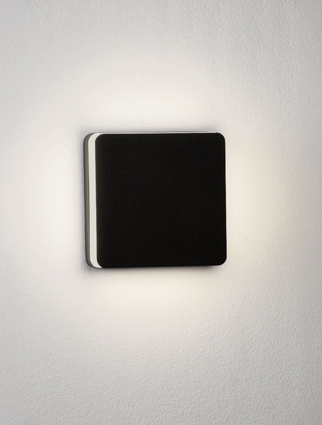 Nova Luce LED Außen-Wandleuchte Oono 11W warmweiss 3000K IP65 salzwasserfest Schwarz Aluminium 13,5x13,5cm 9030159