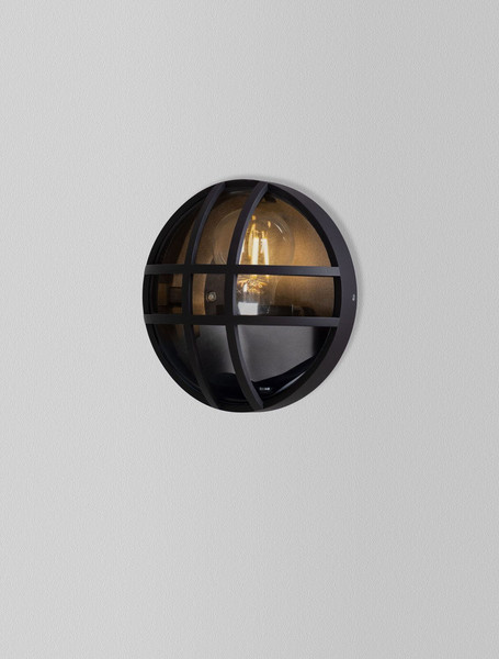 Nova Luce Außen-Wandleuchte Amel E27 IP65 salzwasserfest Schwarz Aluminium Ø17,5cm 9030167