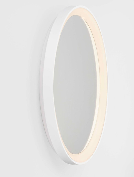 Nova Luce LED Spiegel Onar 21W warmweiss 3000K IP44 Weiß Aluminium Spiegelglas Ø58cm 9030500