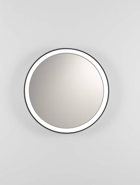 Nova Luce LED Spiegel Onar 21W warmweiss 3000K IP44 Schwarz Aluminium Spiegelglas Ø58cm 9030501