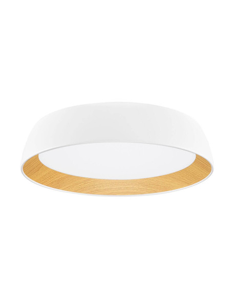 Nova Luce LED Deckenleuchte Sigi dimmbar 40W warmweiss 3000K Weiß Holz Aluminium Metall Ø45cm 9030502