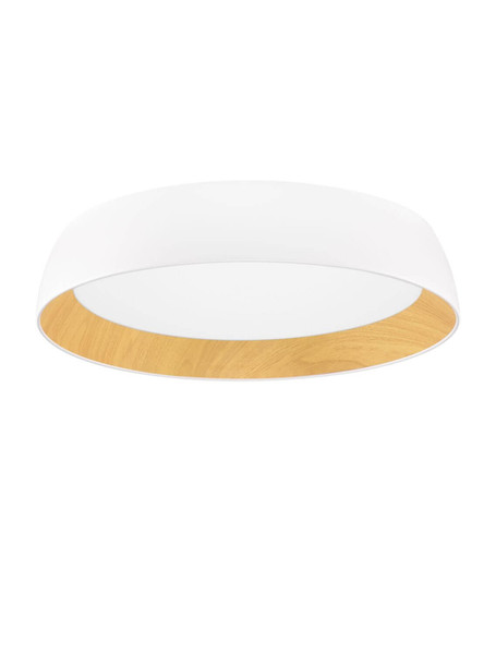 Nova Luce LED Deckenleuchte Sigi dimmbar 50W warmweiss 3000K Weiß Holz Aluminium Metall Ø60cm 9030504