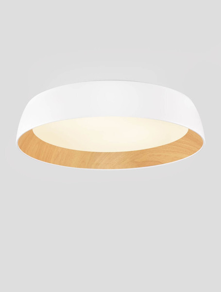 Nova Luce LED Deckenleuchte Sigi dimmbar 50W warmweiss 3000K Weiß Holz Aluminium Metall Ø60cm 9030504