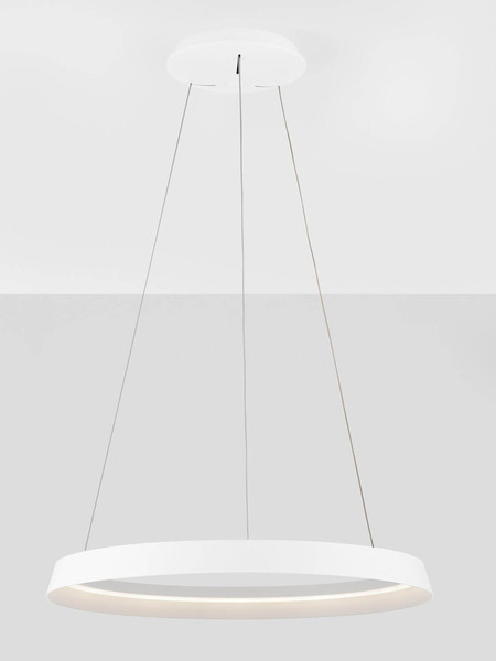 Nova Luce LED Pendelleuchte Ormi dimmbar 52W CCT warmweiss 2700/3000K Weiß Aluminium Ø60cm 9030521