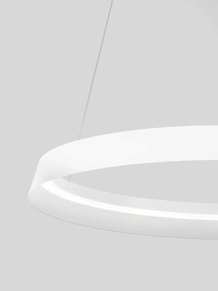 Nova Luce LED Pendelleuchte Ormi dimmbar 52W CCT warmweiss 2700/3000K Weiß Aluminium Ø60cm 9030521