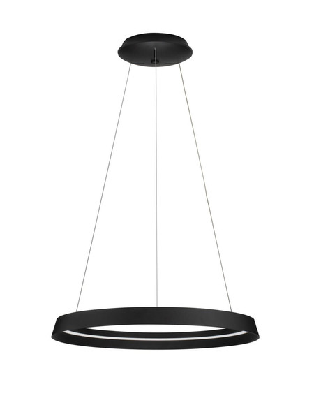 Nova Luce LED Pendelleuchte Ormi dimmbar 52W CCT warmweiss 2700/3000K Schwarz Aluminium Ø60cm 9030522