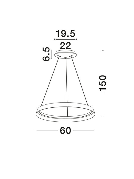 Nova Luce LED Pendelleuchte Ormi dimmbar 52W CCT warmweiss 2700/3000K Schwarz Aluminium Ø60cm 9030522