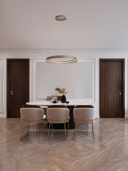 Nova Luce LED Pendelleuchte Ormi dimmbar 52W CCT warmweiss 2700/3000K Champagnergold Aluminium Ø60cm 9030523