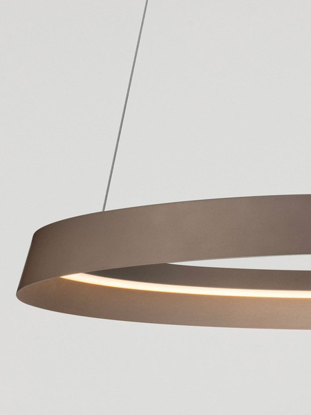 Nova Luce LED Pendelleuchte Ormi dimmbar 52W CCT warmweiss 2700/3000K Champagnergold Aluminium Ø60cm 9030523
