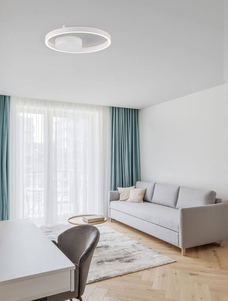 Nova Luce LED Deckenleuchte Hedra dimmbar 40W warmweiss 3000K Weiß Aluminium Metall Ø40cm 9030524