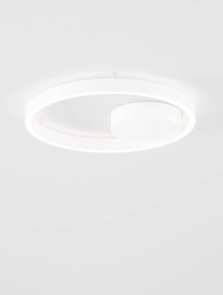 Nova Luce LED Deckenleuchte Hedra dimmbar 40W warmweiss 3000K Weiß Aluminium Metall Ø40cm 9030524