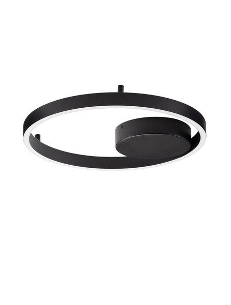 Nova Luce LED Deckenleuchte Hedra dimmbar 40W warmweiss 3000K Schwarz Aluminium Metall Ø40cm 9030525