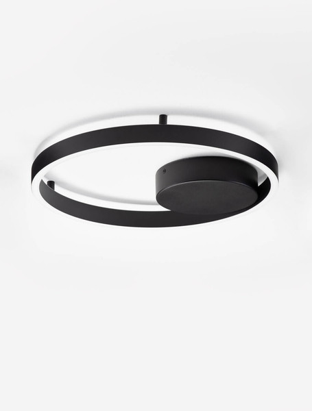 Nova Luce LED Deckenleuchte Hedra dimmbar 40W warmweiss 3000K Schwarz Aluminium Metall Ø40cm 9030525