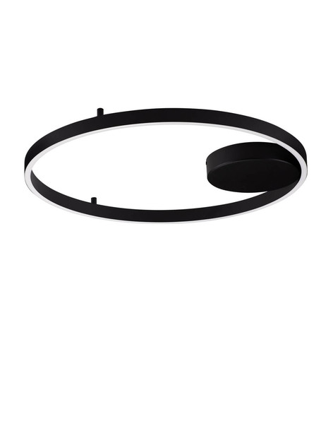 Nova Luce LED Deckenleuchte Hedra dimmbar 60W warmweiss 3000K Schwarz Aluminium Metall Ø60cm 9030527