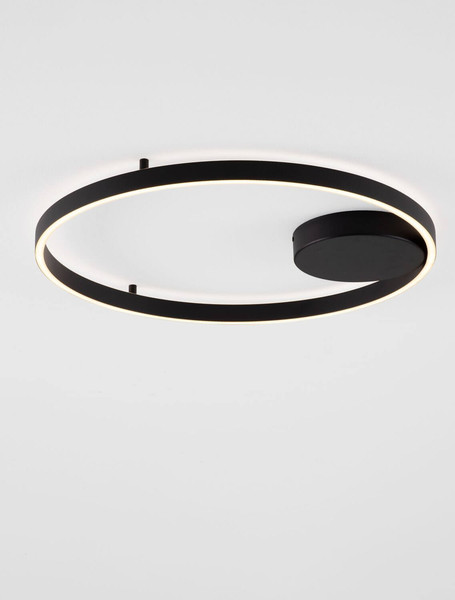 Nova Luce LED Deckenleuchte Hedra dimmbar 60W warmweiss 3000K Schwarz Aluminium Metall Ø60cm 9030527