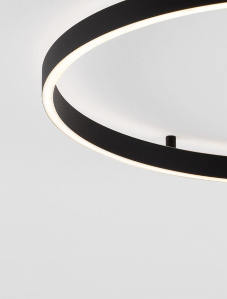 Nova Luce LED Deckenleuchte Hedra dimmbar 60W warmweiss 3000K Schwarz Aluminium Metall Ø60cm 9030527