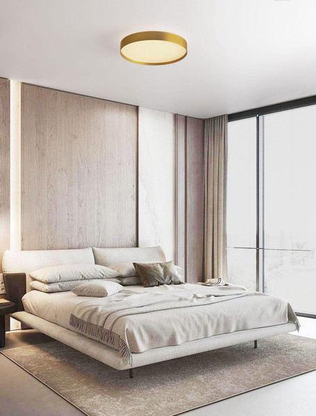 Nova Luce LED Deckenleuchte Roi dimmbar 37W CCT warm-/neutralweiss 2700/3000/4000K Gold Aluminium Metall Ø40cm 9030533