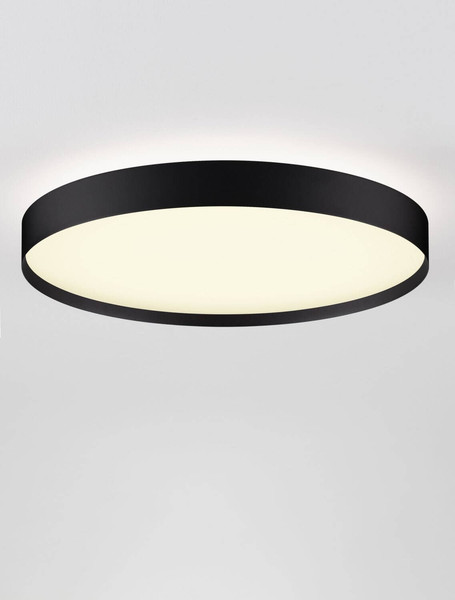 Nova Luce LED Deckenleuchte Roi dimmbar 48W CCT warm-/neutralweiss 2700/3000/4000K Schwarz Aluminium Metall Ø50cm 9030535