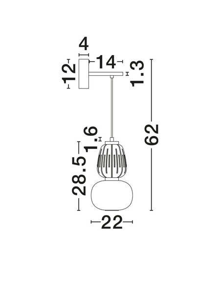 Nova Luce LED Wandleuchte Movil dimmbar 18W warmweiss 3000K Opal Platingold Glas Metall Ø22cm 9030540