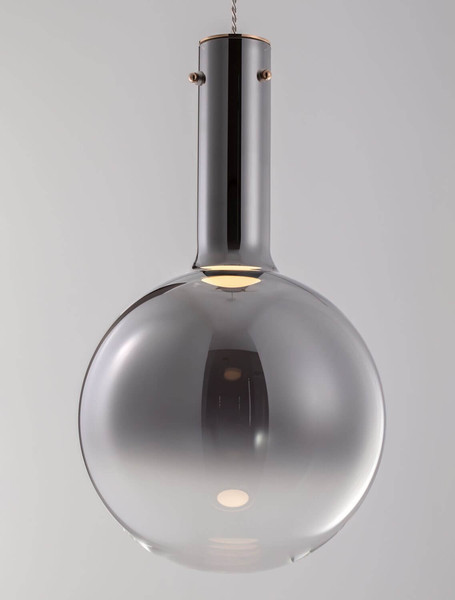 Nova Luce LED Pendelleuchte Nostos dimmbar 6W warmweiss 3000K Gold Weiß Rauchgrau Glas Metall Ø25cm 9030542